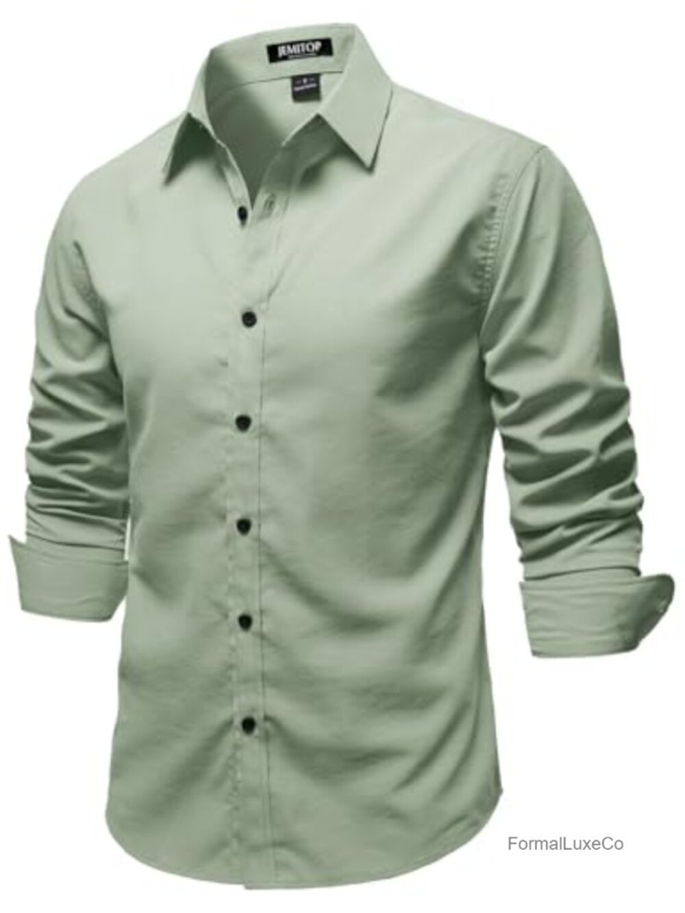 Mens Vintage Stretch Slim Fit Button Up Shirt Long Sleeve Casual Formal